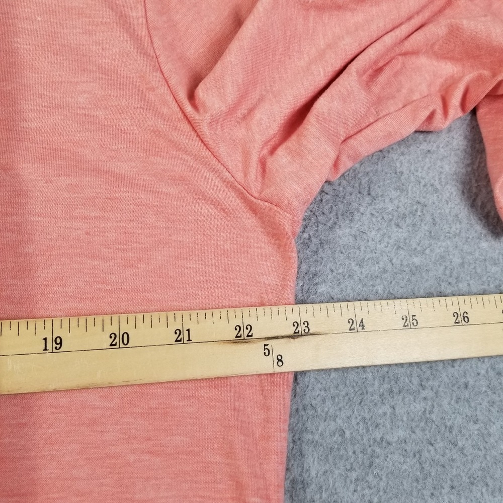 Ofeefan T-Shirt Womens XL Orange Casual 3/4 Sleeve Pleated Front Scoop Neck Top - Picture 7 of 7